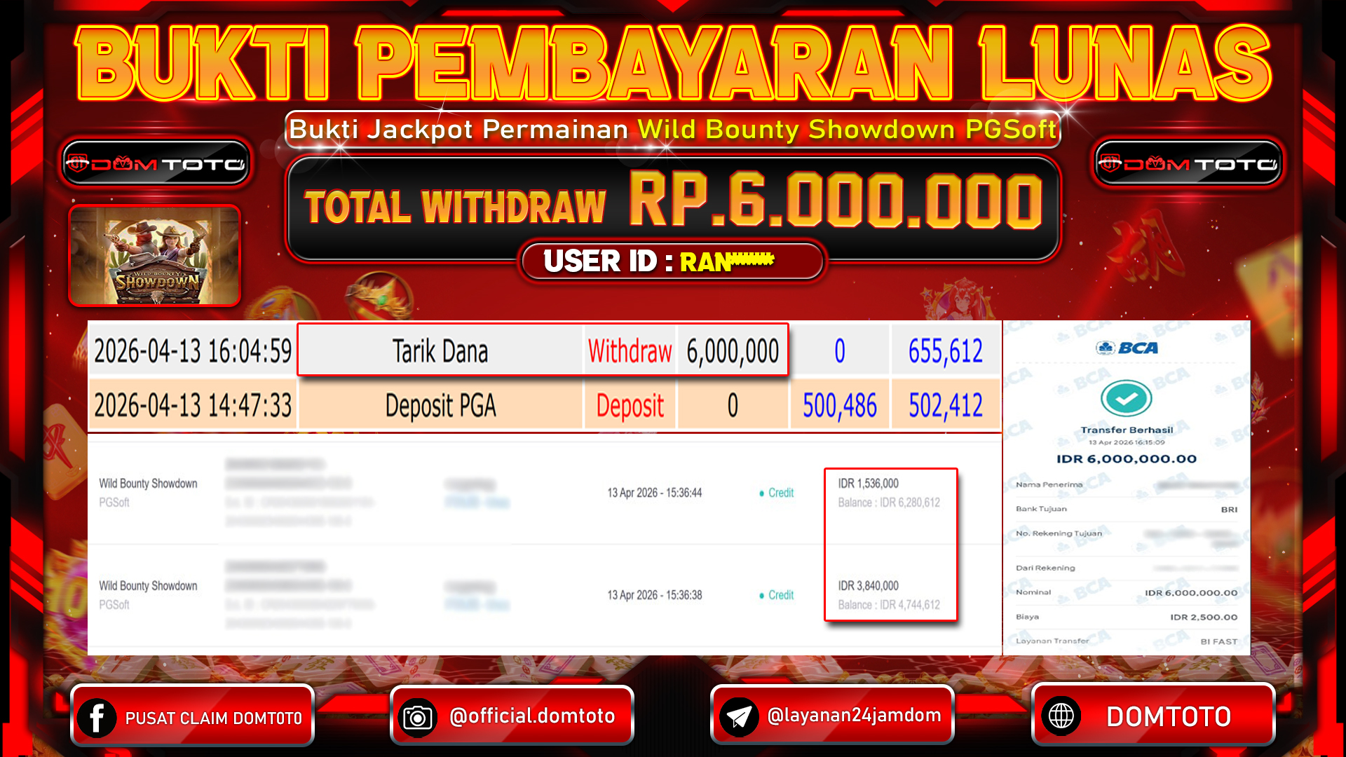 JACKPOT SLOT Wild Bounty Showdown PGSoft 13 APRIL 2026